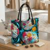  Fashion Floral Print Tote Bag Large Capacity Casual Shoulder Bag for Daily Use