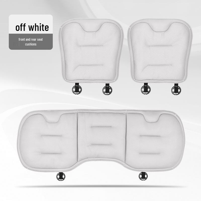 Universal Ventilated Car Seat Cushion for BMW, Mercedes-Benz & Xiaomi - Four Seasons, Lumbar Support, Rear Integrated, Single Driver Seat.