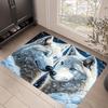 Decorative Wolf Pair Rug Mat for Living Room Hallway Snowy Winter Animal Decor Nordic Boho Home Carpet