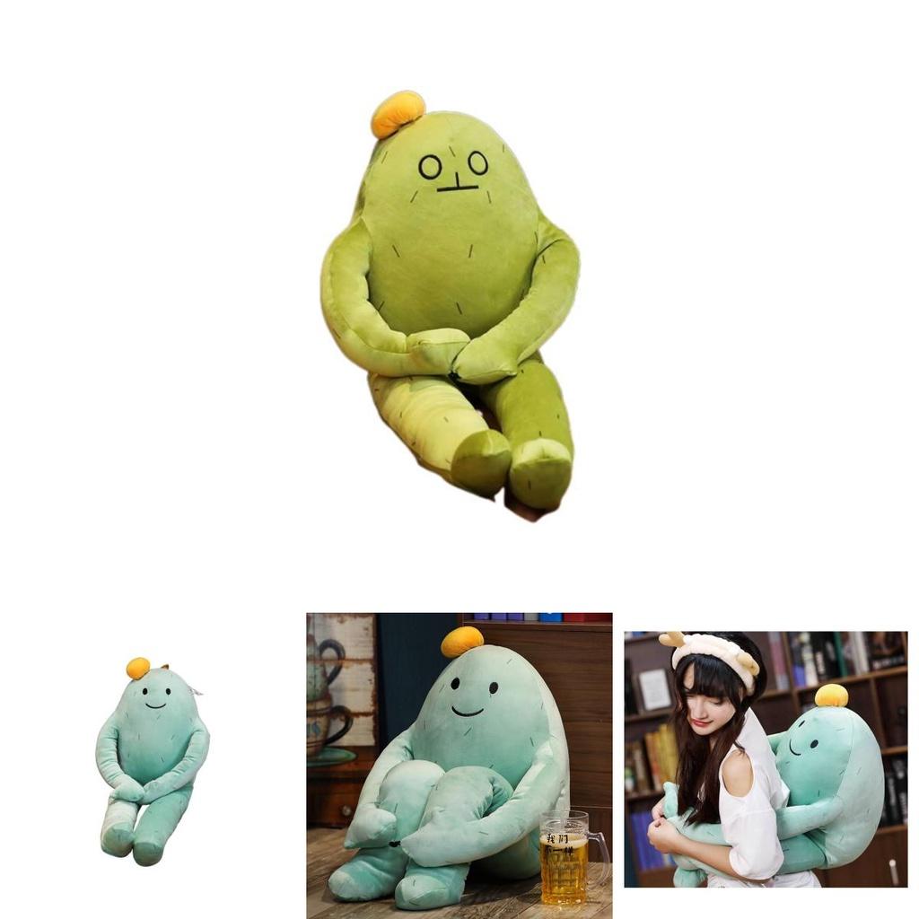 Adorable Korean Style Cactus Stuffed Toy Soft And Cuddly Plush Doll For Girls Large Size Cushion Pillow With Cute Facial Expression