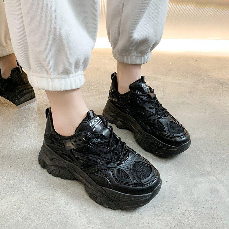Thick Bottom Sneaker Women's Autumn New Mesh Breathable Lightweight Dad Shoes Women's Thick Bottom Women's Casual Shoes