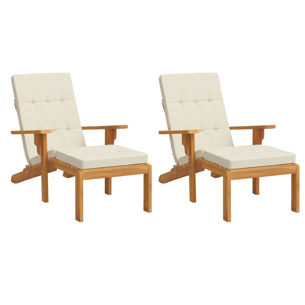 Lounge Chair Cushions 2 Pcs Cream Oxford Fabric