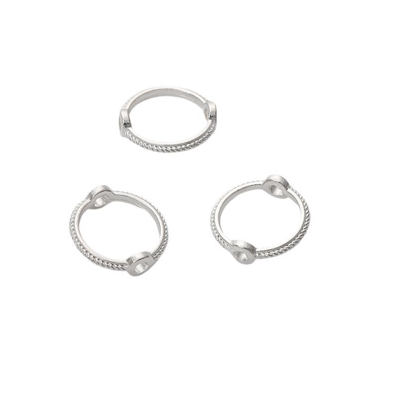 Alloy Color-Retaining Lace Bead Ring for DIY Bracelets & Necklaces