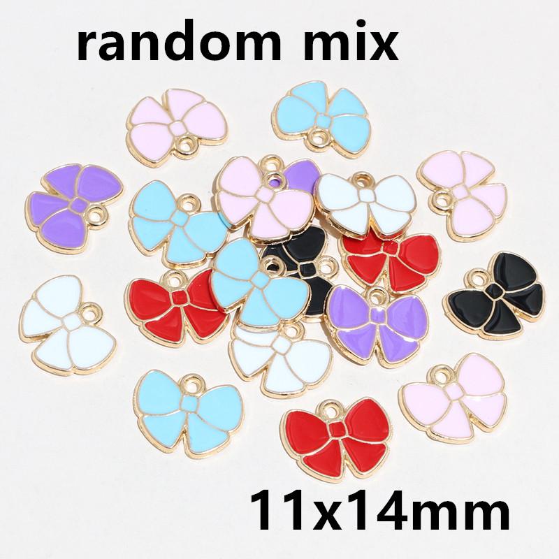 50pcs Bow Butterfly Star Charms Pendant Enamel Metal for Earrings Necklace Bracelet DIY Jewelry Making Accessories Findings