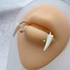 Resin Punk Fangs Lip Rings C Shaped Horseshoe Barbell for Halloween Exaggerated Body Piercing Jewelry Lip Ornament