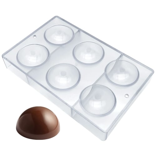 Large Half Ball Chocolate Mold, Polycarbonate Mold, Chocolate Semi-Sphere Mold, Tray (Large 2.5 Inch)