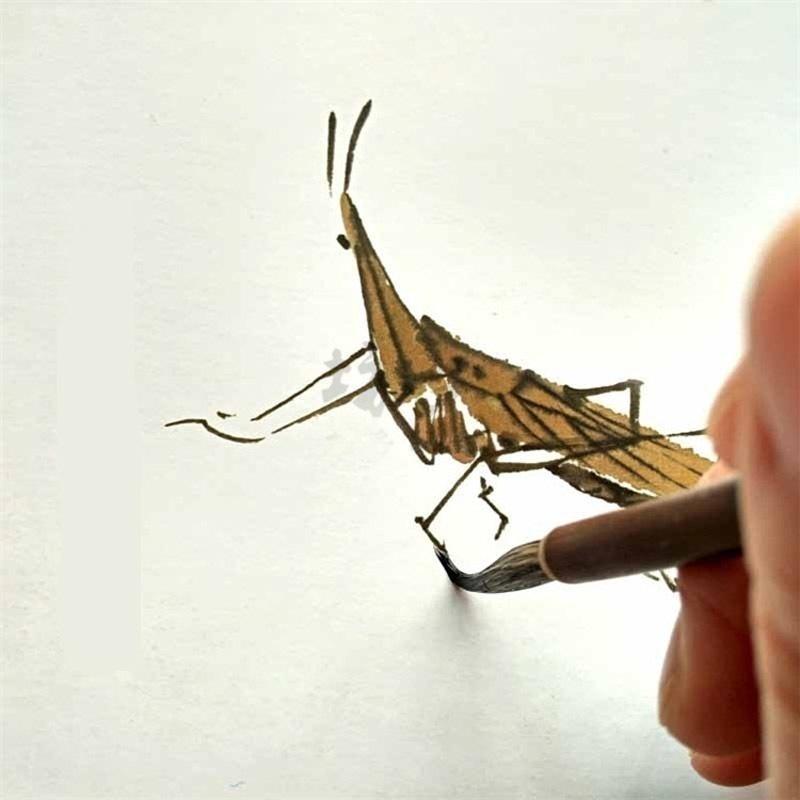 3Pcs Chinese Art Painting Brush Pen S M L for Hook Line Watercolor Calligraphy Natural Hair Brushes Professional Art Tools