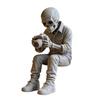3D Printed Sitting Skeleton Statue Halloween Indoor Decor Figurines Mini Skull Figurine Home
