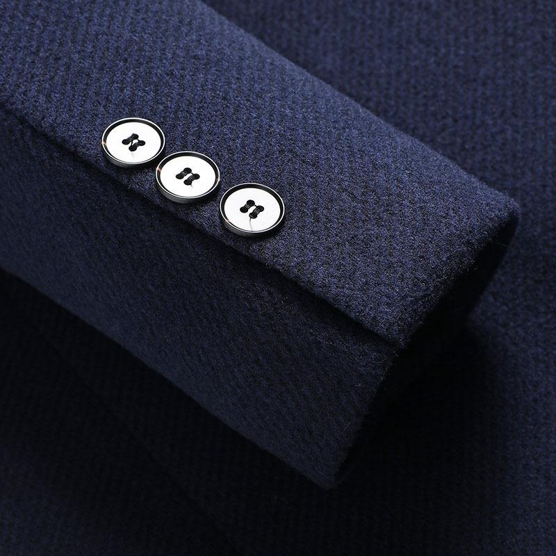 Autumn and Winter New Coat Men's Slim-fitting Medium and Long Wool Trench Coat Men's Thickened Wool Coat Coat