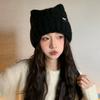 Winter Warm Cat Ear Knitted Beanies Korean Style Soft Wool Hats Cozy Chic Slouchy Windproof Stretchy Fashion Headwear For Women
