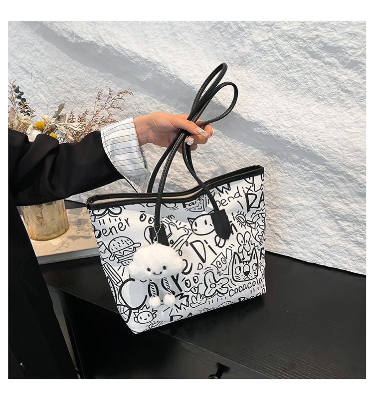 Autumn/winter 2025 Graffiti Portable Tote Bag