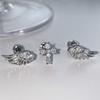 New Sale 3/4Pcs Vintage Fashion Shining Angel Wings & Cross Earrings For Women And Couples Personality Ear Studs Jewelry Gifts