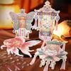 Girl Dream Blossom Series: Chinese Style Puzzle Stickers with Carp, Flower, and Lantern Designs - Set of 4