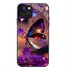 Purple Crystal Butterfly Tempered Glass Phone Case For Samsung Galaxy S26 Ultra S25 Plus S24 S23 FE 5G Lens Shockproof Cover