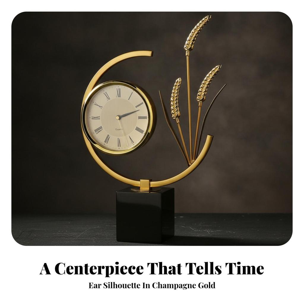Clock Roman Numeral Tabletop Sculpture Elegant for Office Desk