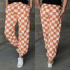 Women Sweatpants, Elastic Waist Plaid Pants Trousers with Pockets for Casual Daily
