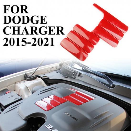 Глянцевый красный внешний кожух двигателя, накладка, подходит для Dodge Charger 2011+