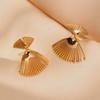 Geometric Irregular Brass Plated 18k Gold Earrings For Women Fashion Jewelry