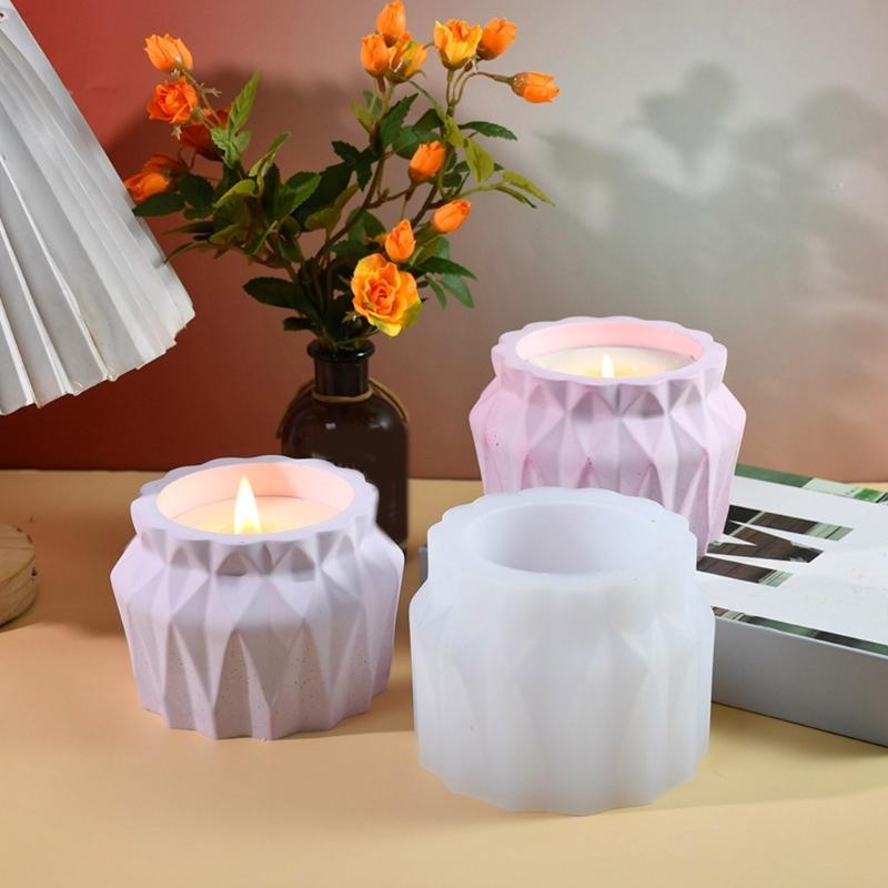 Flexible DIY Diamonds Facet Mold For Crafting Versatile Vase Pen Holder Storage Jar And Scented Candle Cup