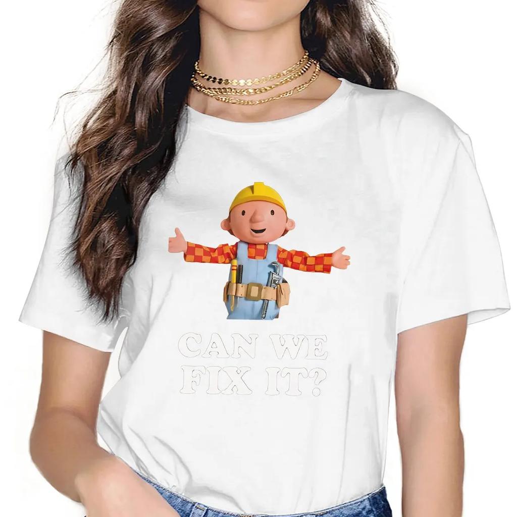 Bob The Builder Can We Fix It Tshirt Homme Clothing Unisex Blusas Polyester T Shirt For Women