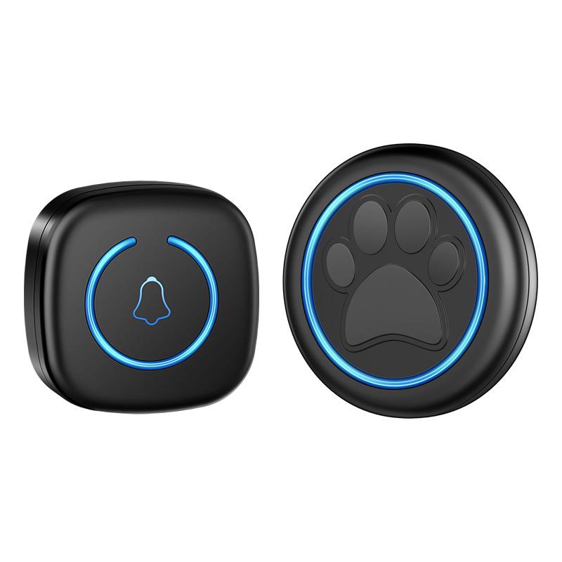 Dog Training Doorbell with Touch Buttons, 60 Melodies, LED Light