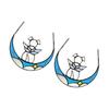 2Pcs Artistic Glass Memory Decorations Moon Design Theme Pet Memory Gift Rainbow Hangers for Dog Lover Home