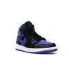 Мужские кроссовки Air Jordan 1 Mid Black Hyper Royal Blue Royal-Blue White 554724-068