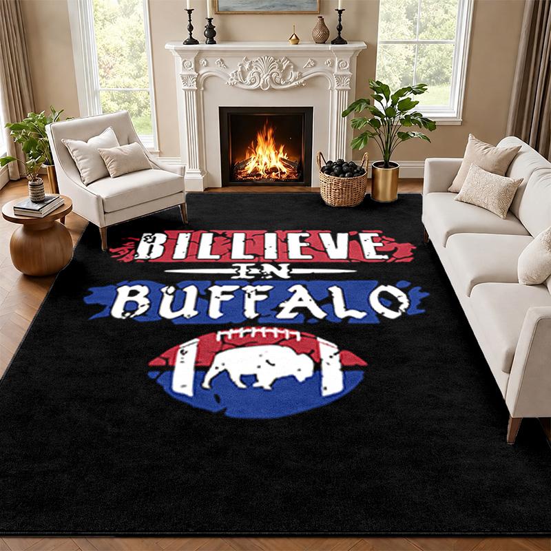 Buffalo Bills Carpet Door Mat for Living Room or Bedroom Protective Mat Under Chair Office Decoration Christmas Gift Birthday Present