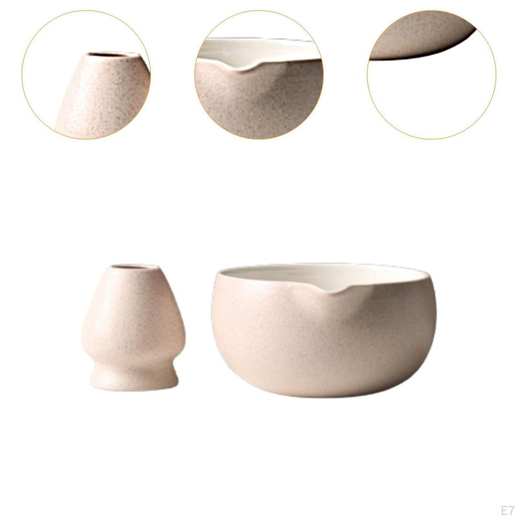 Matcha-Schüssel aus Keramik, Schneebesen, Tee und Halter mit Ausguss für die Küche