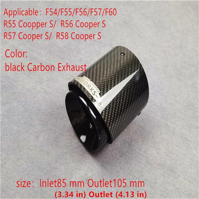 1 Pcs  For Mini Cooper F54 F55 F56 F57 R60 R61 F60 R55 R56 R57 R58 R59 S JCW Carbon Exhaust Tip Pipe Car Accessories