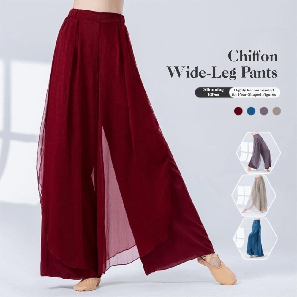 Flowing Chiffon Classical Dance Pant 2 Layer Performance Costumes  Dance Performance Wear