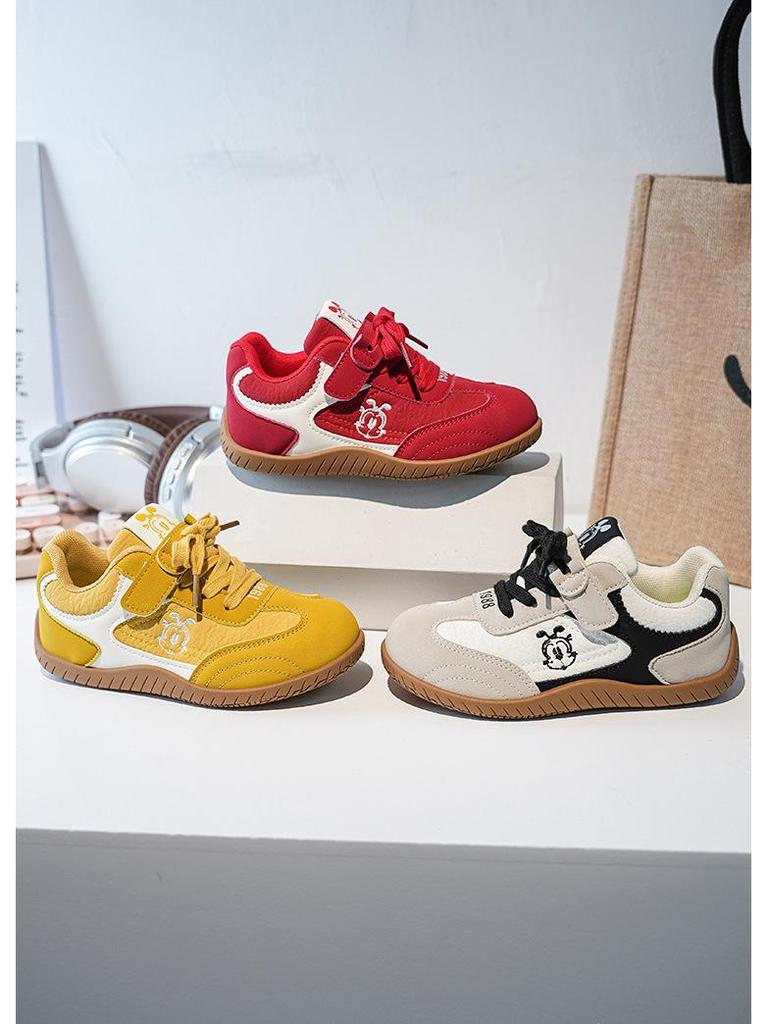 Bobdog Girls' Retro Waterproof Leather Low-Top Shoes - Spring & Autumn Collection