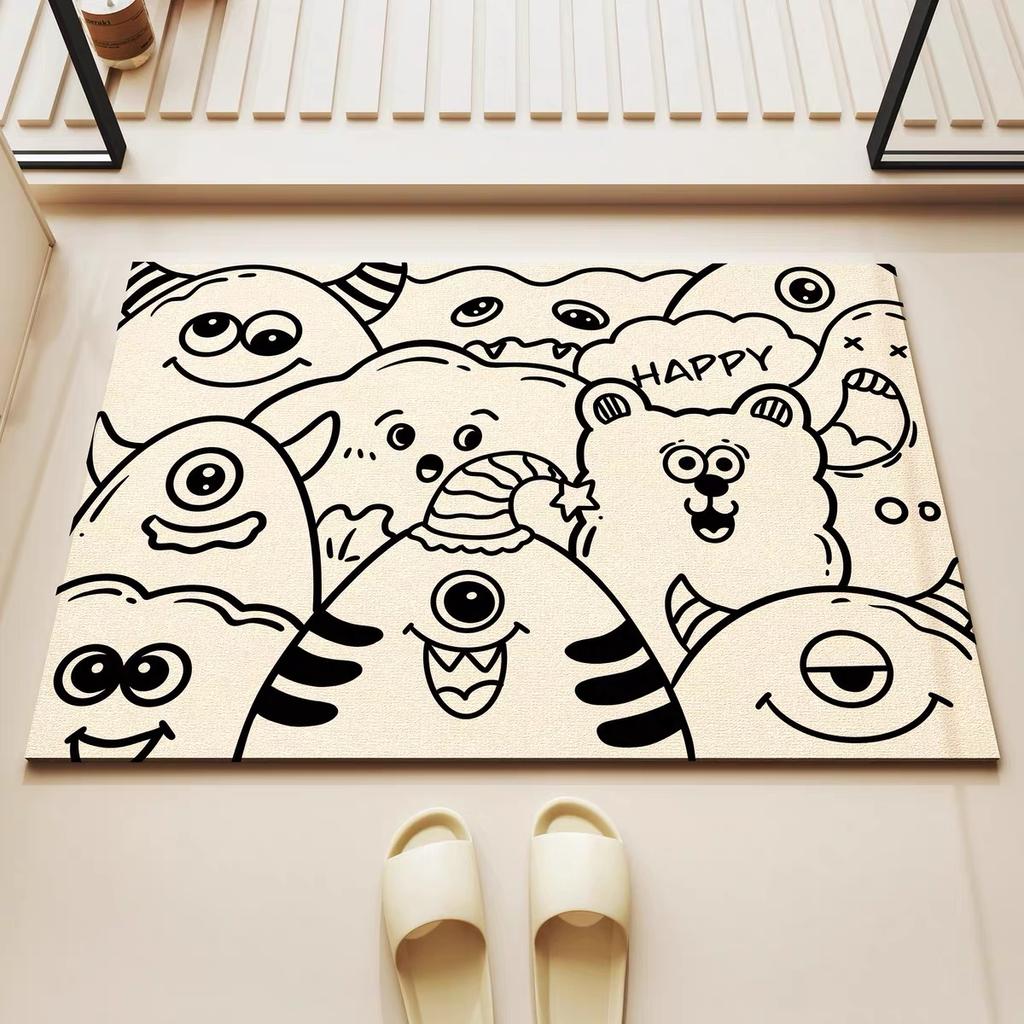 Cartoon Diatom Mud Bath Absorbent Mat Household Toilet Non-Slip And Dirty Mat Wash Basin Foot Mat Bathroom