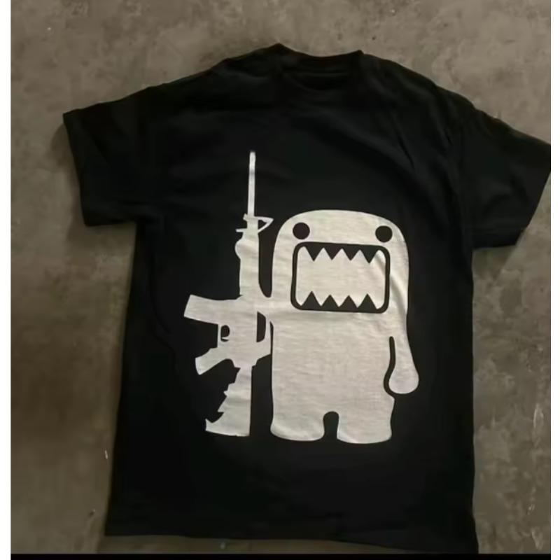 

Rhinestone Funny Pattern Daily TShirts Unisex and Women Simple Color Block Versatile Gothic ShortSleeves Loose Tees S