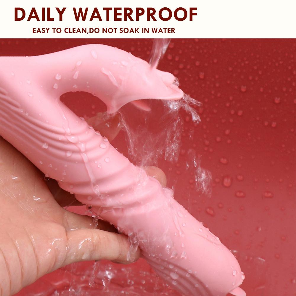 Doppel Zunge Cunnilingus Vibrator Teleskop Rotierenden Dildo Heizung Vagina Klitoris Stimulieren Vibrator Erwachsene Sex Spielzeug für Frauen