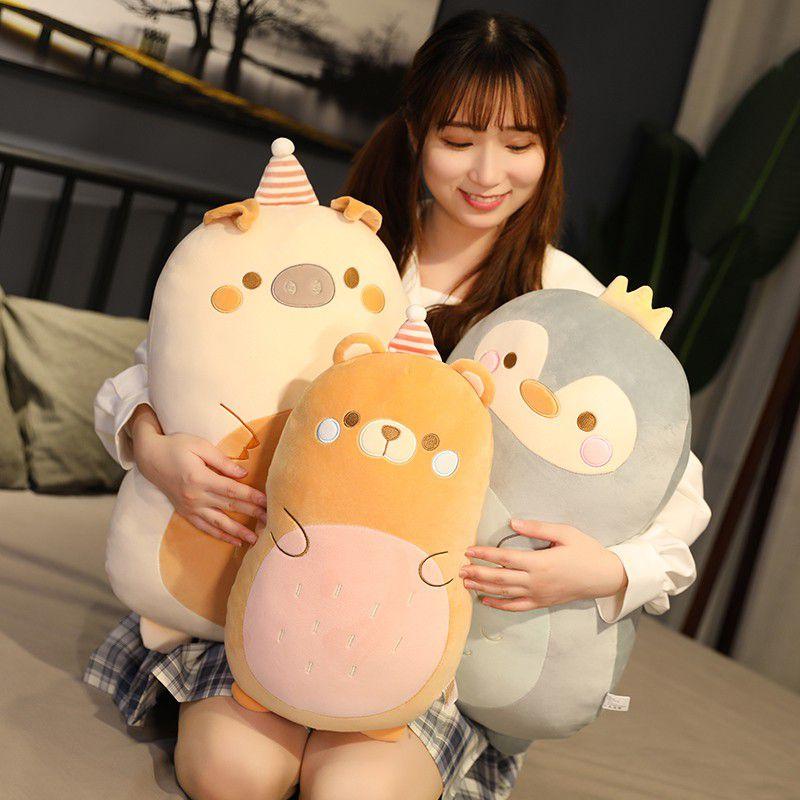 Bear Dinosaur Plushie Penguin Plush Toy Doll Stuffed Toys For Girls Throw Pillow