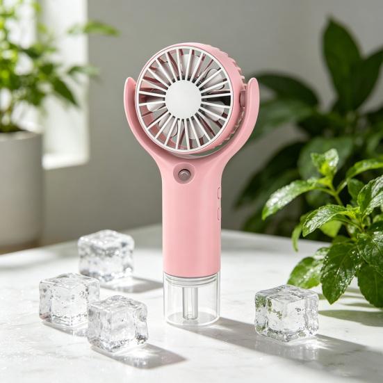 Handheld Misting Fan with USB Charging Portable Wearable Cooling Fan for Students Travel Water Spray Long Battery Life Low Noise