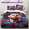 Soccer superstarPattern Bedding Quilt Set Quilt Cover Pillowcase Home Decoration Birthday Gift (1 * Duvet Cover + 2 * Pillowcase, Without Core)
