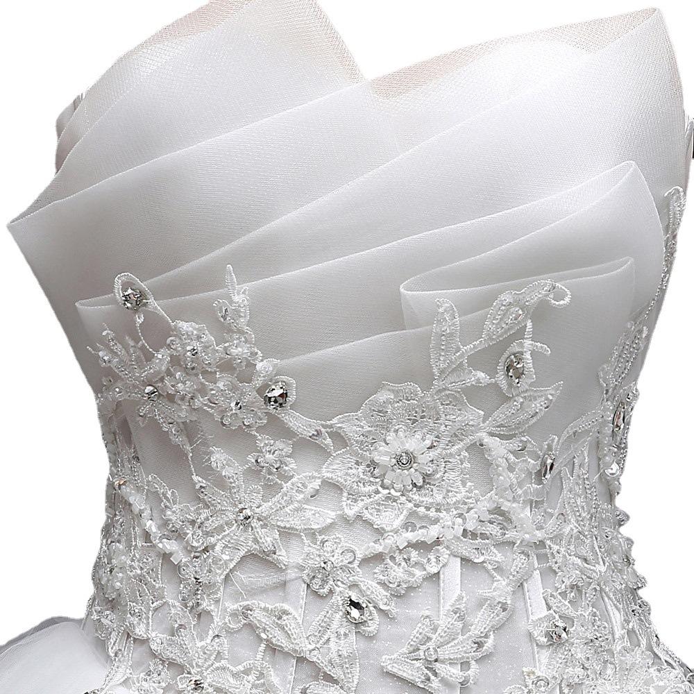 Trägerloses Ballkleid im koreanischen Stil: Schlank geschnittenes & bodenlanges Umstandsbrautkleid für Übergrößen