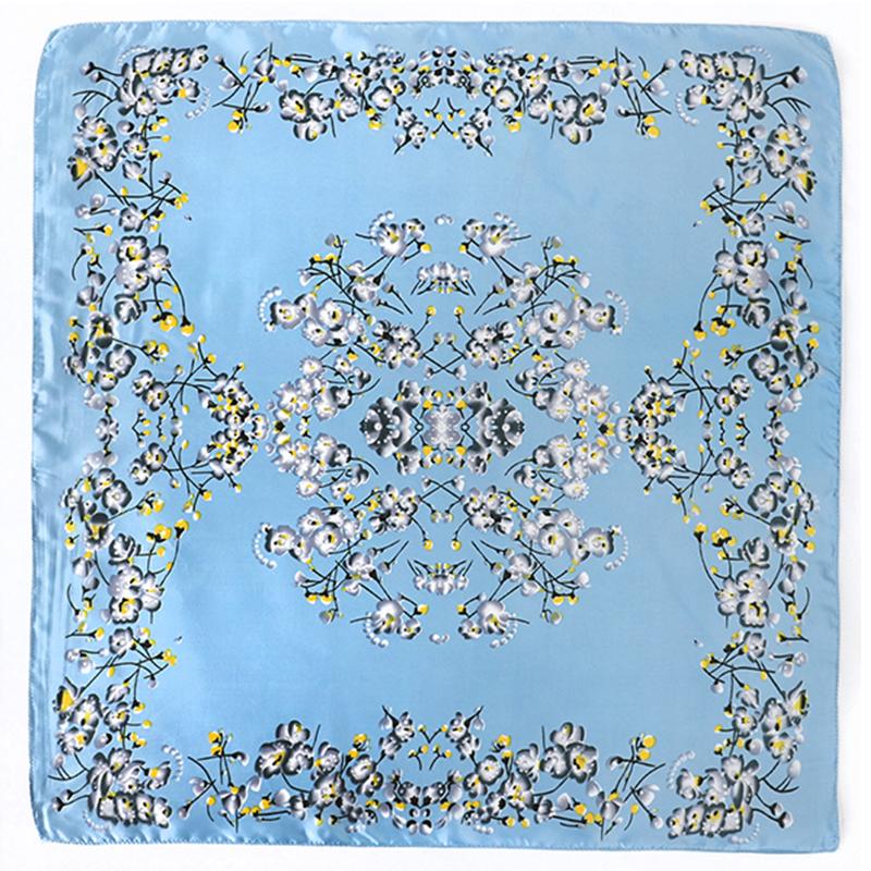 70cm Silk Feeling Brand Design Scarf Women Print Shawl Wrap Headkerchief Hijab Female Hair Hand Wrist Bandana Neck Tie