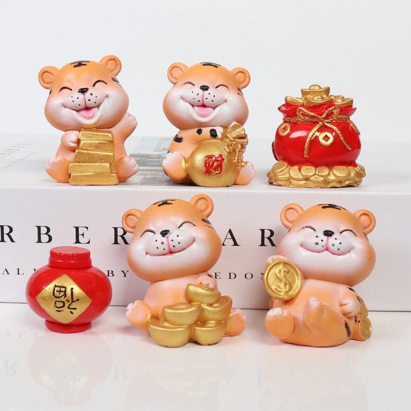 2022 Cny Chinese New Year Home Decorative Tiger Figurines With Creative Resin Design