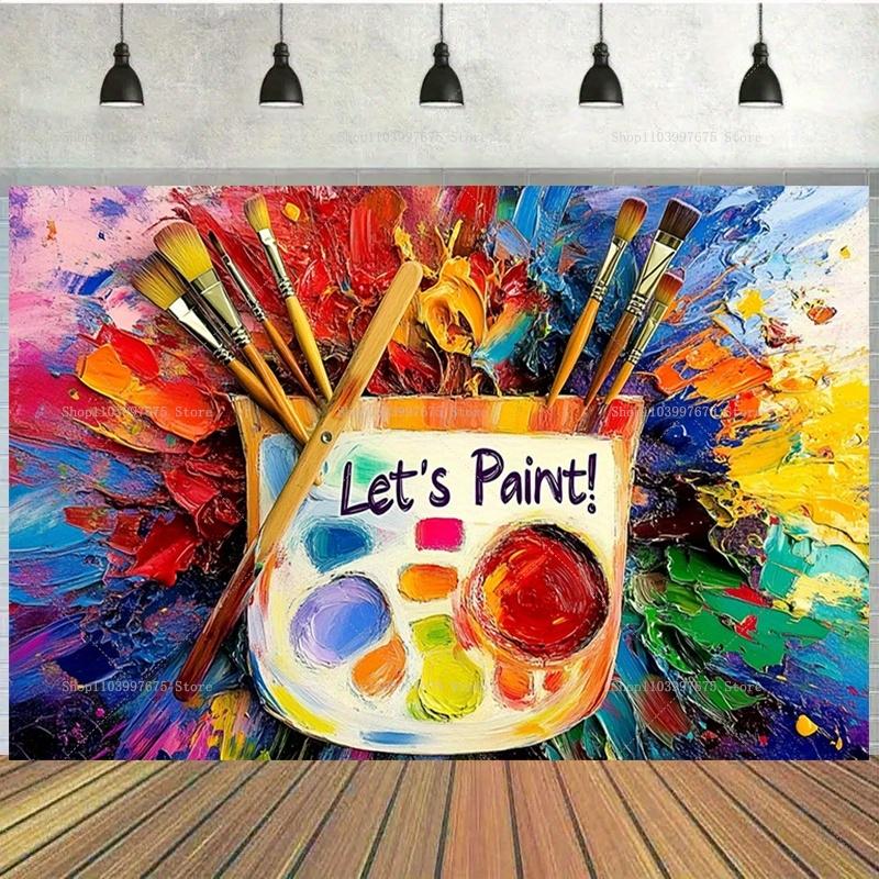 2D Let's Paint! Colorful art-themed party decorations, photography backdrops, banners, props for...59
