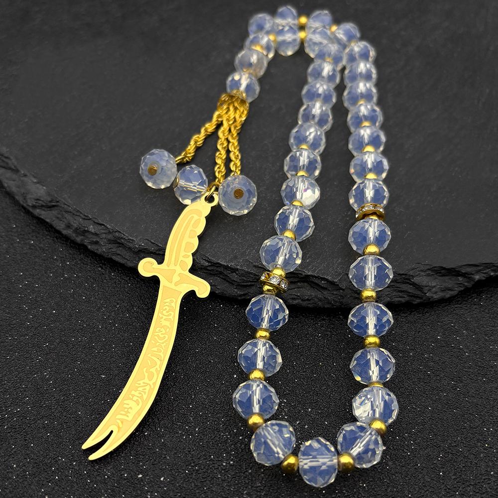 Collar con Cadena de Acero Inoxidable para Hombre, Espada Zulfiqar del Imán Ali Árabe, Cuchillo Musulmán Islam, Joyería de Accesorios Islámicos N558S01