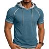Mens Short Sleeve Hooded T Shirt Casual Sports Top
