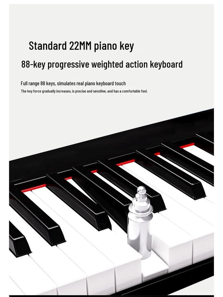 Rechargeable 88-Key Foldable Digital Piano: Bluetooth & MIDI, Perfect for Beginners & Kids