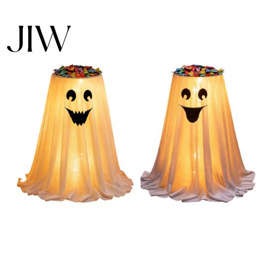Creative Holiday Table Centerpiece Halloween Ghost Candy Bowl Stand with Remote Control, Large LED Lighted Festive Home for Cute Holder Front