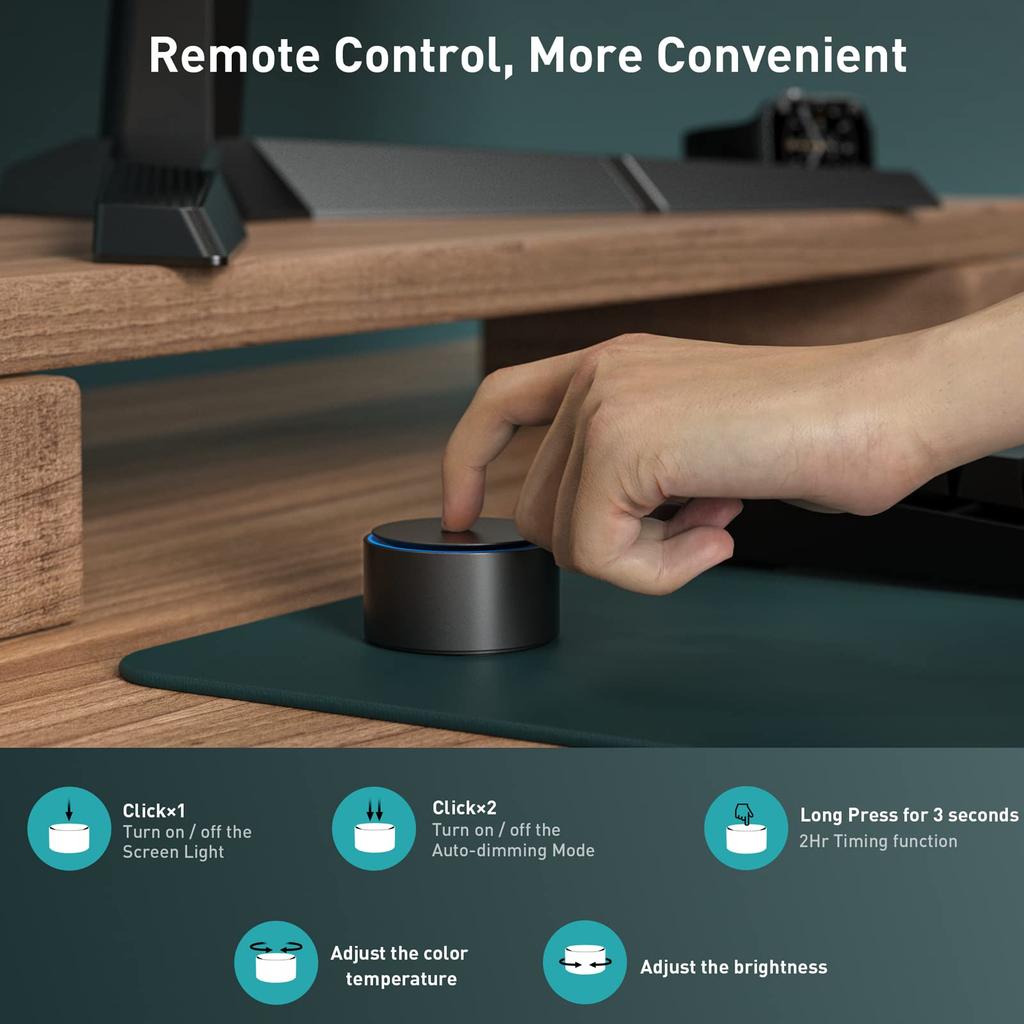 Quntis Desk Monitor and Bar Light Wireless Remote Auto 1200 High Color Compatible with Curved USB Monitor Hanging LED Bar Light for Gaming and USB