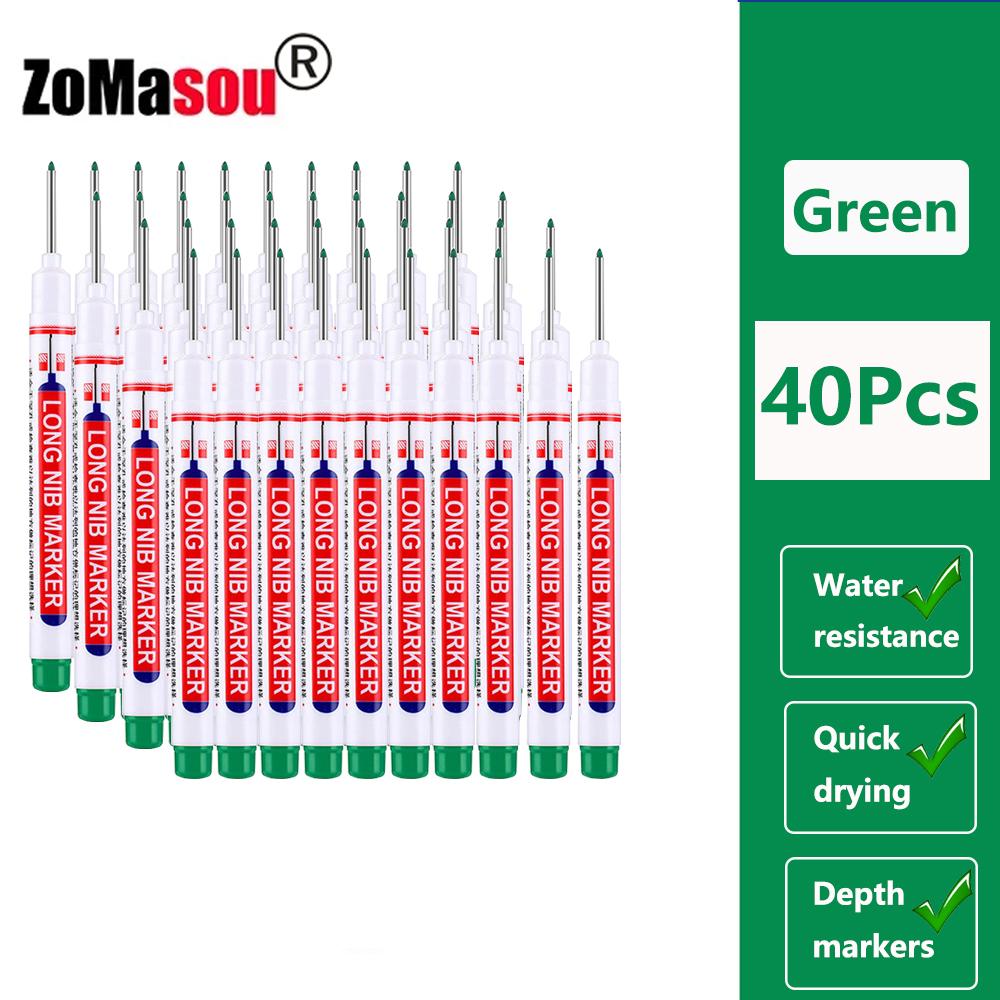 1-100 Stück 20mm Langer Kopf Markerstift Mehrzweck Holzbearbeitung Fliesen Dekoration Tiefloch Marker Stifte Rote/Schwarze/Blaue/Grüne Tinte