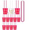 12pcs ABS Gold Foil Shot Glass Necklaces For Bachelorettes Party Decorations Bachelor Party Favors