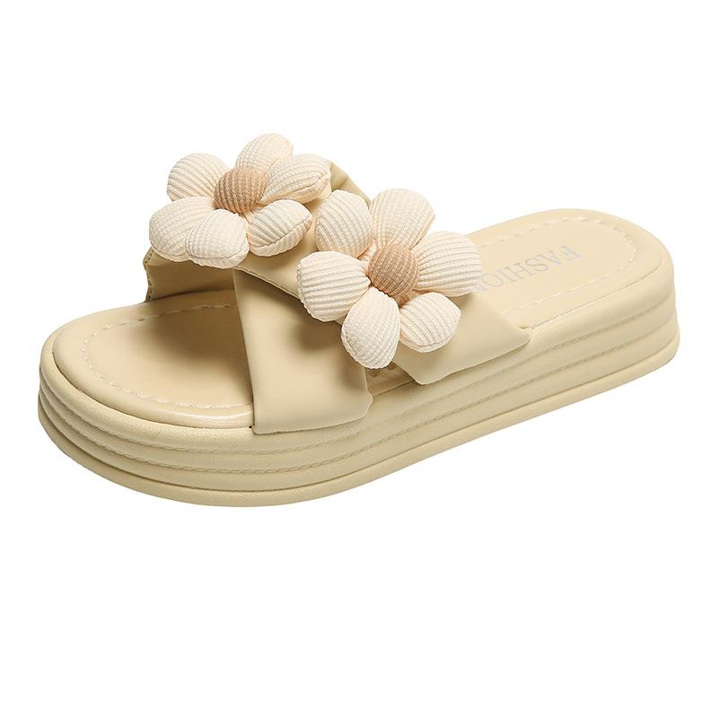 Blumen Badeschuhe Damen Sommerkleidung Urlaub am Meer mit Rock 2025 neue Feen beliebte Sandalen mit dickem Boden